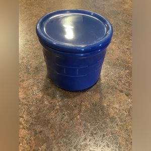 Preowned  2 Piece Longaberger Candle Crock In Blue